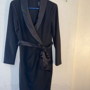 Adrianna Papell Black Asymmetrical Sheath Dress pre-owned
